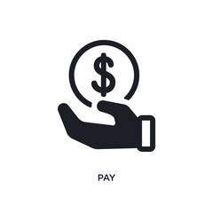 pay isolated icon. simple element illustration from payment concept icons. pay editable logo sign symbol design on white background. can be use for web and mobile