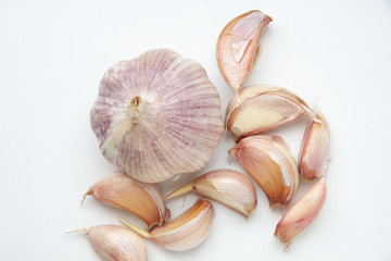 garlic isolated on white background