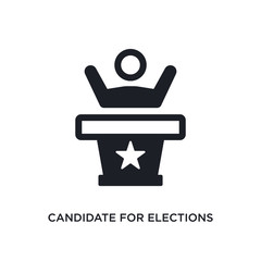 candidate for elections isolated icon. simple element illustration from political concept icons. candidate for elections editable logo sign symbol design on white background. can be use for web and