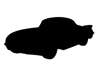 silhouette sports retro car vector