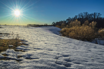 Beautiful Russian sunset landscape