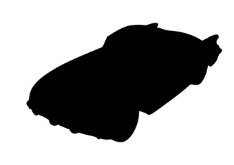 silhouette sports retro car vector