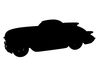 silhouette sports retro car vector