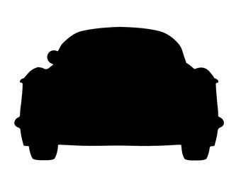 silhouette sports retro car vector