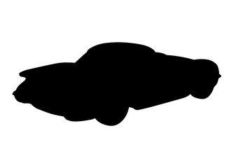 silhouette sports retro car vector