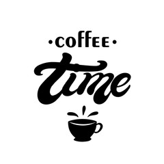 Coffee time. Hand drawn lettering