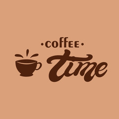 Coffee time. Hand drawn lettering