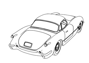 Obraz premium sketch sports retro car vector
