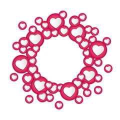 White background with hearts signs. Social Network emoticons illustration vector..