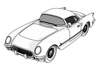 sports retro car vector
