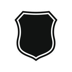 Shield icon. Protection symbol. Isolated sign black shield on white background. Vector illustration