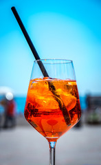 Famous Italian Aperol spritz during the hot summer