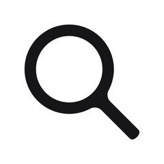 Search icon. Magnifying glass icon, vector magnifier or loupe sign.