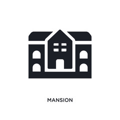 mansion isolated icon. simple element illustration from real estate concept icons. mansion editable logo sign symbol design on white background. can be use for web and mobile