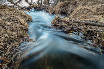 Beautiful transparent spring creek