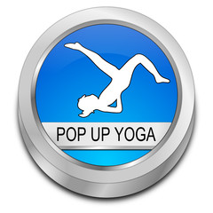 Pop Up Yoga button - 3D illustration