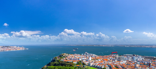 Summertime Sunshine Day Panoramic Cityscape