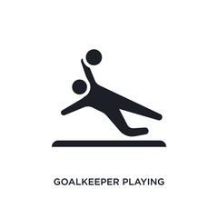 goalkeeper playing isolated icon. simple element illustration from recreational games concept icons. goalkeeper playing editable logo sign symbol design on white background. can be use for web and