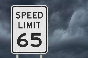 US 65 mph Speed Limit sign