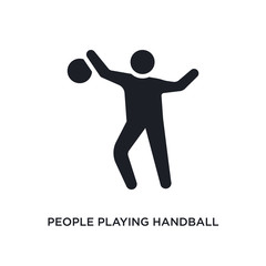 people playing handball isolated icon. simple element illustration from recreational games concept icons. people playing handball editable logo sign symbol design on white background. can be use for