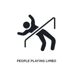 people playing limbo isolated icon. simple element illustration from recreational games concept icons. people playing limbo editable logo sign symbol design on white background. can be use for web