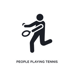 people playing tennis isolated icon. simple element illustration from recreational games concept icons. people playing tennis editable logo sign symbol design on white background. can be use for web