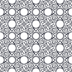 Black-white seamless background with ornate pattern in the style of oriental patterns.