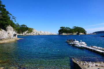三陸復興国立公園の名所、浄土ヶ浜。宮古　岩手　日本。９月下旬。