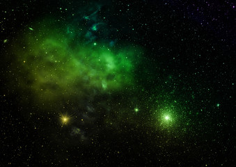 Being shone nebula. 3D rendering