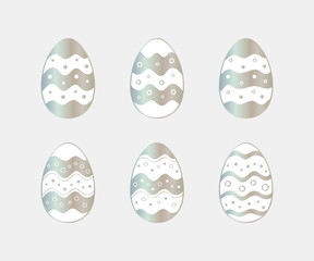 Easter eggs icons set