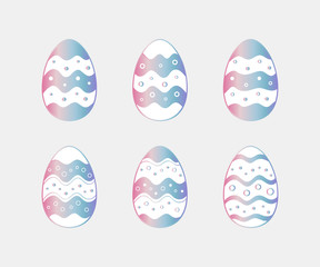 Easter eggs icons set