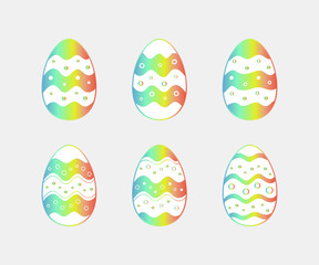 Easter eggs icons set