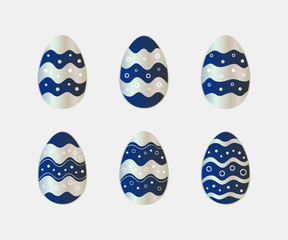 Easter eggs icons set