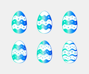 Easter eggs icons set