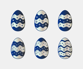 Easter eggs icons set