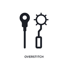 overstitch isolated icon. simple element illustration from sew concept icons. overstitch editable logo sign symbol design on white background. can be use for web and mobile
