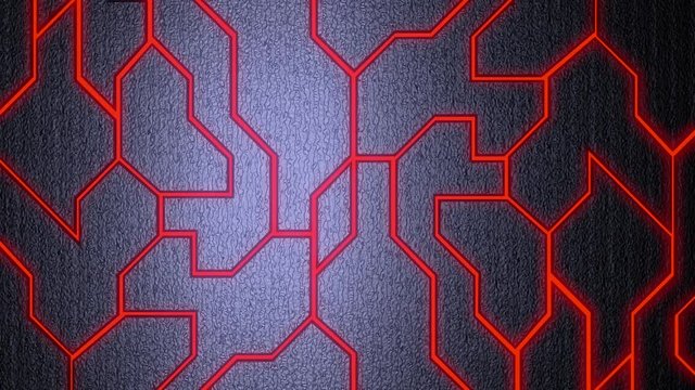 Black, abstract texture and streaks of red lava