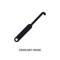 crochet hook isolated icon. simple element illustration from sew concept icons. crochet hook editable logo sign symbol design on white background. can be use for web and mobile