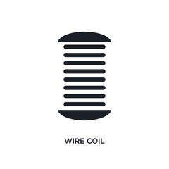 wire coil isolated icon. simple element illustration from sew concept icons. wire coil editable logo sign symbol design on white background. can be use for web and mobile