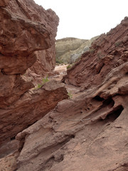 Rainbow Canyon in Talampaya National Park, located in the east/centre of La Rioja Province, Argentina. This park was designated a UNESCO World Heritage Site in 2000.