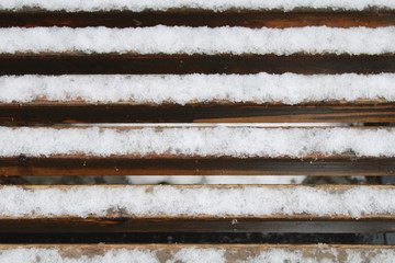 abstract background snow on the bench