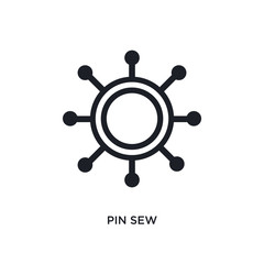 pin sew isolated icon. simple element illustration from sew concept icons. pin sew editable logo sign symbol design on white background. can be use for web and mobile
