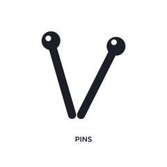 pins isolated icon. simple element illustration from sew concept icons. pins editable logo sign symbol design on white background. can be use for web and mobile