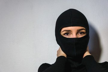 girl in a police mask