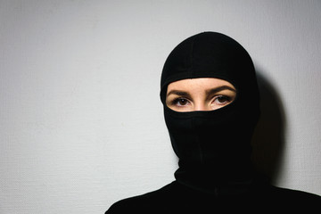 girl in a police mask