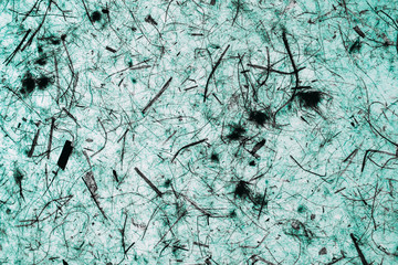 Turquoise abstract texture and background made with recycled paper. 