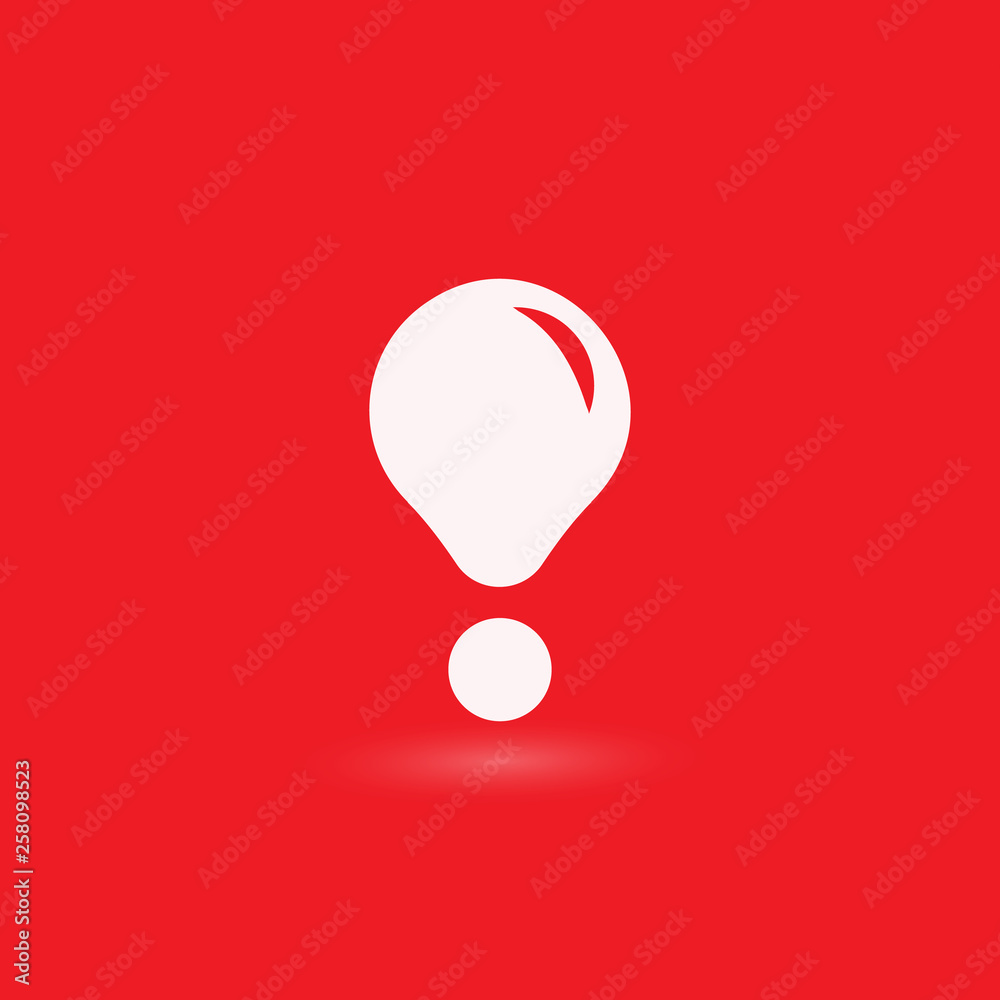 Poster Exclamation mark. Attention web message. Danger sign. Modern abstract vector icon. Flat infographic element, template for the design. Vector illustration.