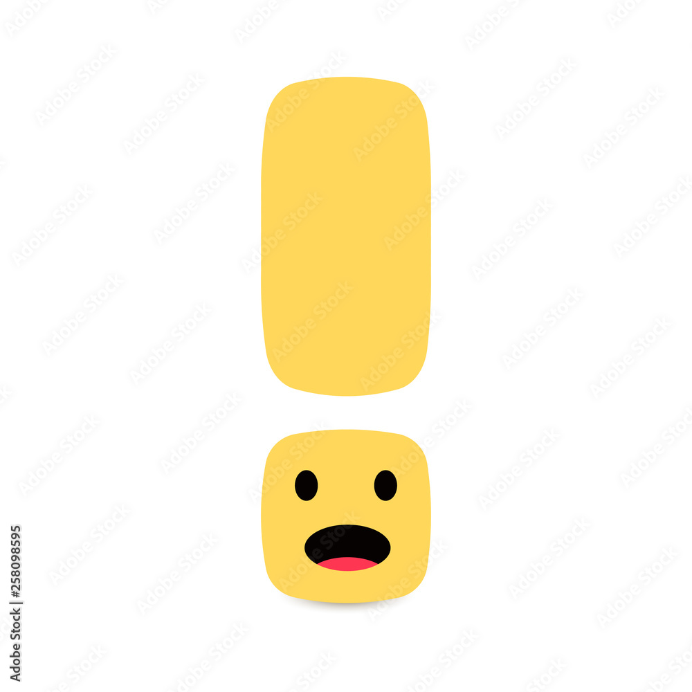 Poster Exclamation mark. Attention web message. Danger sign. Modern abstract vector icon. Flat infographic element, template for the design. Vector illustration.