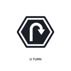 u turn isolated icon. simple element illustration from signs concept icons. u turn editable logo sign symbol design on white background. can be use for web and mobile