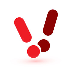 Exclamation mark. Attention web message. Danger sign. Modern abstract vector icon. Flat infographic element, template for the design. Vector illustration.